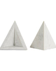 Set of Two White Marble Decorative Bookends