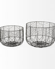 Set of Two Black Metal Tabletop Sculpture