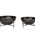 Set of Two Black Metal Decorative Bowl