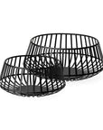 Set of Two Black Metal Decorative Bowl