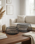 Set of Two Black Metal Decorative Bowl