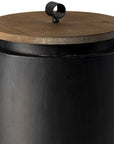 Set of Two Dark Gray Metal Decorative Canister