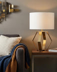 Gold Geometric Design Table Lamp