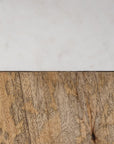 White Marble And Natural Wood Block Table Or Desk Lamp