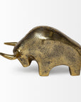 Gold Cast Aluminum Raging Bull Sculpture