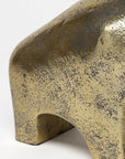 Gold Cast Aluminum Raging Bull Sculpture