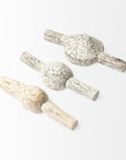 Set of Three 3" White Solid Wood Tabletop Sculpture