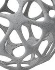 Light Gray Metal Hollow Orb Sculpture