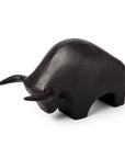 Black Cast Aluminum Raging Bull Decor Piece