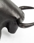 Black Cast Aluminum Raging Bull Decor Piece