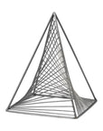 Contemporary Gray Metal Triangular Decor Piece