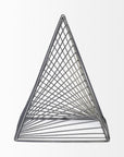 Contemporary Gray Metal Triangular Decor Piece