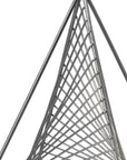 Contemporary Gray Metal Triangular Decor Piece