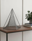 Contemporary Gray Metal Triangular Decor Piece