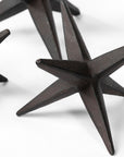 Set of Three Black Cast Iron Star Tabletop Sculptures