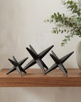 Set of Three Black Cast Iron Star Tabletop Sculptures