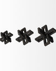 Set of Three 4" Black Metal Tabletop Sculpture
