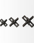 Set of Three 4" Black Metal Tabletop Sculpture