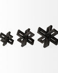 Set of Three 4" Black Metal Tabletop Sculpture