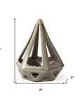 Khaki Crackle Glaze Ceramic Conical Sculpture
