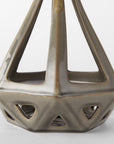 Khaki Crackle Glaze Ceramic Conical Sculpture