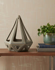 Khaki Crackle Glaze Ceramic Conical Sculpture