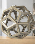 Khaki Crackle Glaze Ceramic Geometric Sculpture
