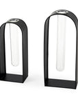 Set Of Two Black Metal Test Tube Decor Pieces