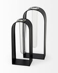 Set Of Two Black Metal Test Tube Decor Pieces