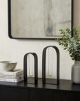 Set Of Two Black Metal Test Tube Decor Pieces