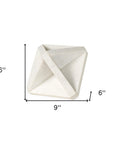 White Marble Geometric Square Sculpture