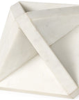 White Marble Geometric Square Sculpture