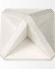 White Marble Geometric Square Sculpture