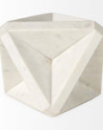 White Marble Geometric Square Sculpture