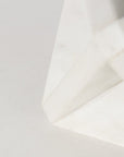 White Marble Geometric Square Sculpture