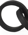 Two Ring Gray Hammered Metal Sculpture