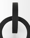 Two Ring Gray Hammered Metal Sculpture