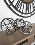 Petite Black Metal Circular Decorative Object