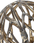 Petite Gold Metal Tree Branch Sculpture