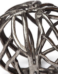 Petite Silver Metal Tree Branch Sculpture