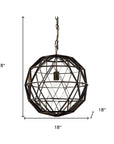 Black Metal Geometric Globe Hanging Light