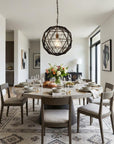 Black Metal Geometric Globe Hanging Light