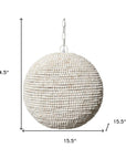 Whitewash Beaded Ball Hanging Pendent Light