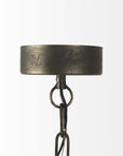 Antiqued Black Metal Hanging Industrial Caged Pendent Light