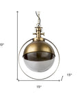 Gold Metal Sphere Pendant Hanging Light