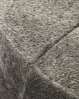 20" Gray Wool And Brown Footstool Ottoman