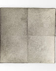 20" Gray Fabric and Wool Cube Ottoman