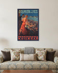 Vintage 1935 Atlantic City Travel Unframed Print Wall Art
