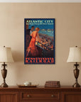 Vintage 1935 Atlantic City Travel Unframed Print Wall Art