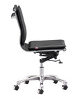 White and Silver Adjustable Swivel Faux Leather Rolling Executive Office Chair